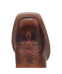 Dan Post Girl's Salina Leather Boot in Tan and Pink