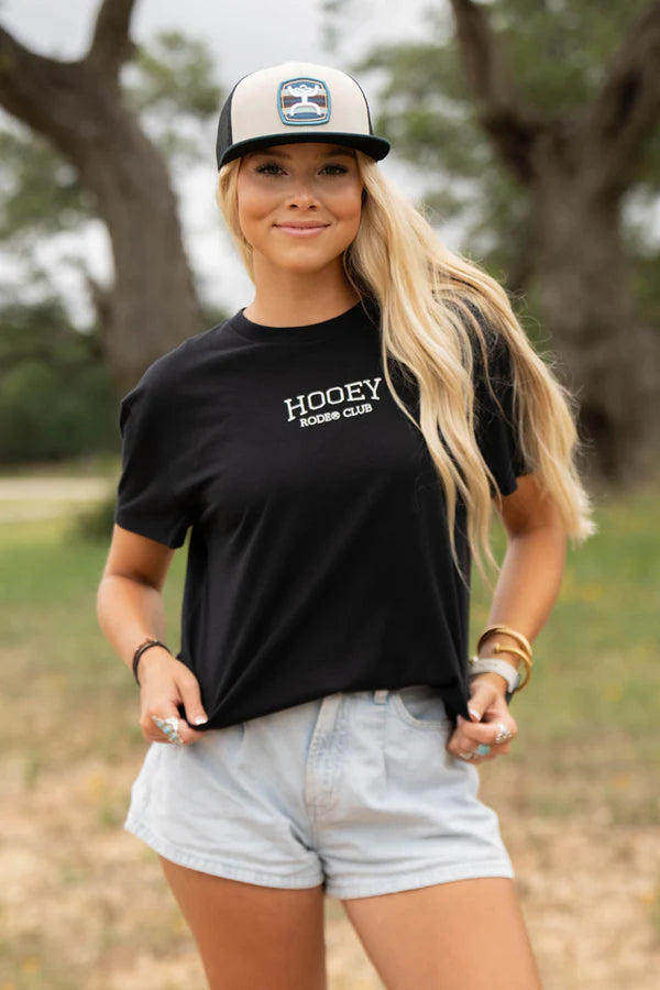 Hooey Women's S/S Social Club Graphic Tee in Black