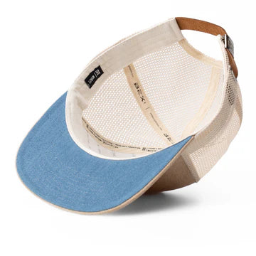 BEX Wyatt Flat Bill Classic Hat in Sand/Denim