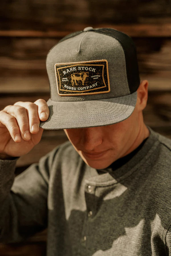 Hooey "Rank Stock" Trucker Hat in Charcoal & Black