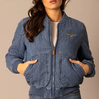 Kimes Ranch Women's Marinos Bomber Jacket in Light Denim