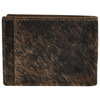 Red Dirt Hat Co. Logo Natural Brindle Hair On Leather Bifold Wallet