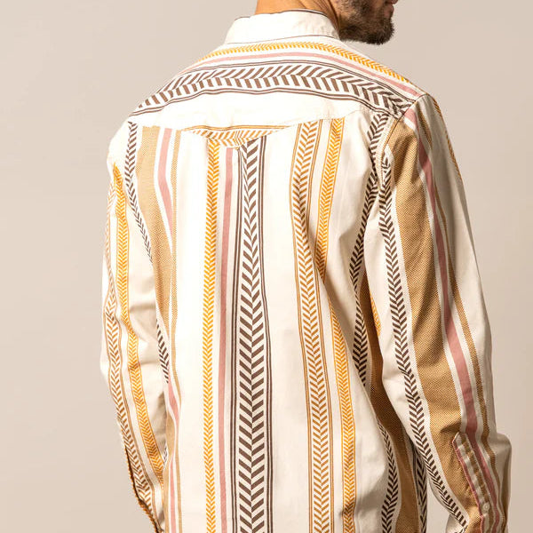 Kimes Ranch Men's L/S Double Tap Western Button Down Shirt in Natural