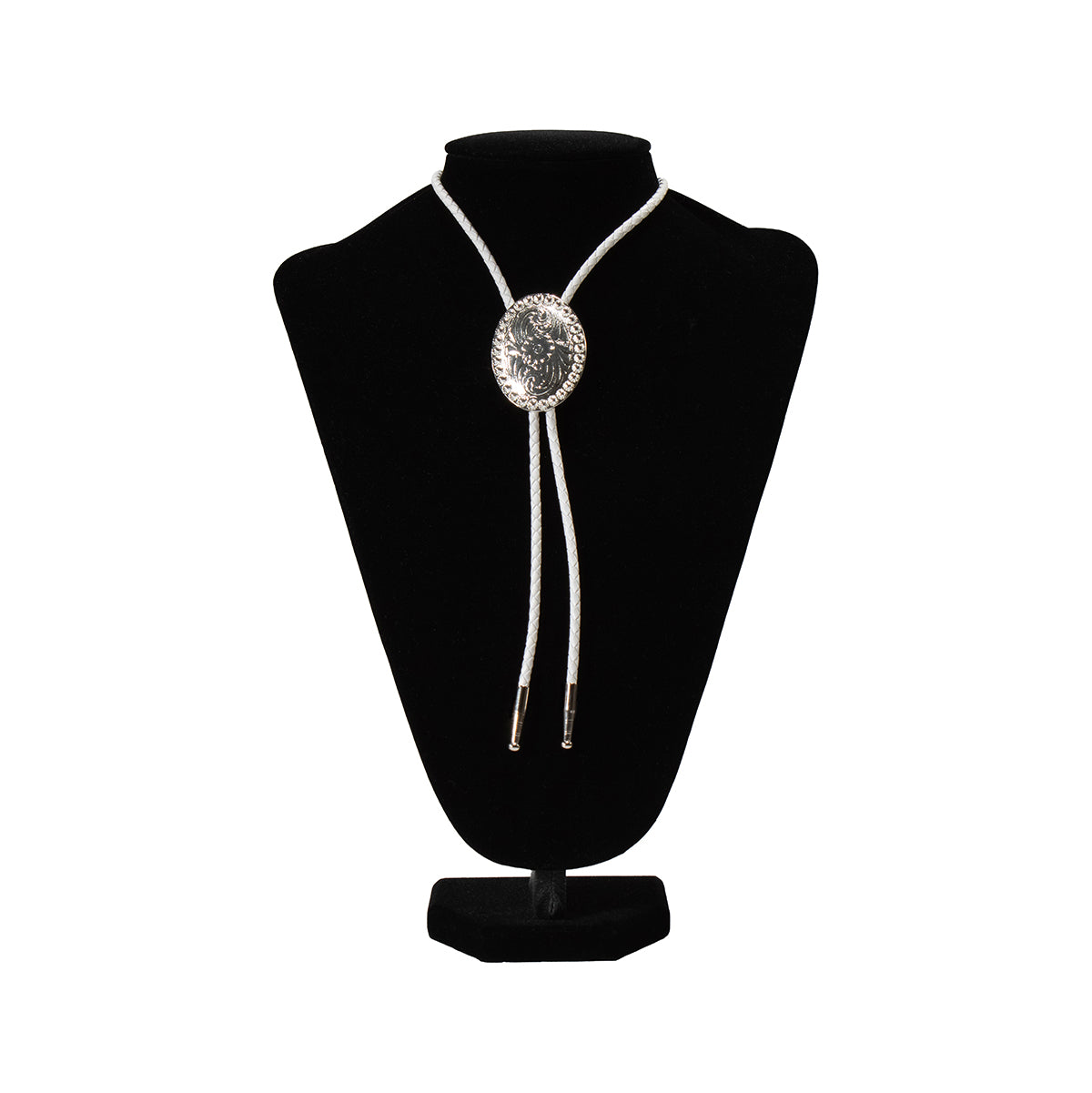 Double S Oval Floral Scroll Concho Bolo Tie