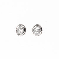 West & Co. Small Silver Floral Stamped Concho Post Earrings