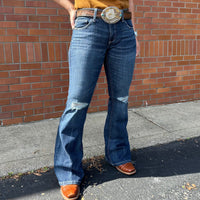 Ariat Women’s Perfect Rise Christine Distressed Flare Jean in Siren