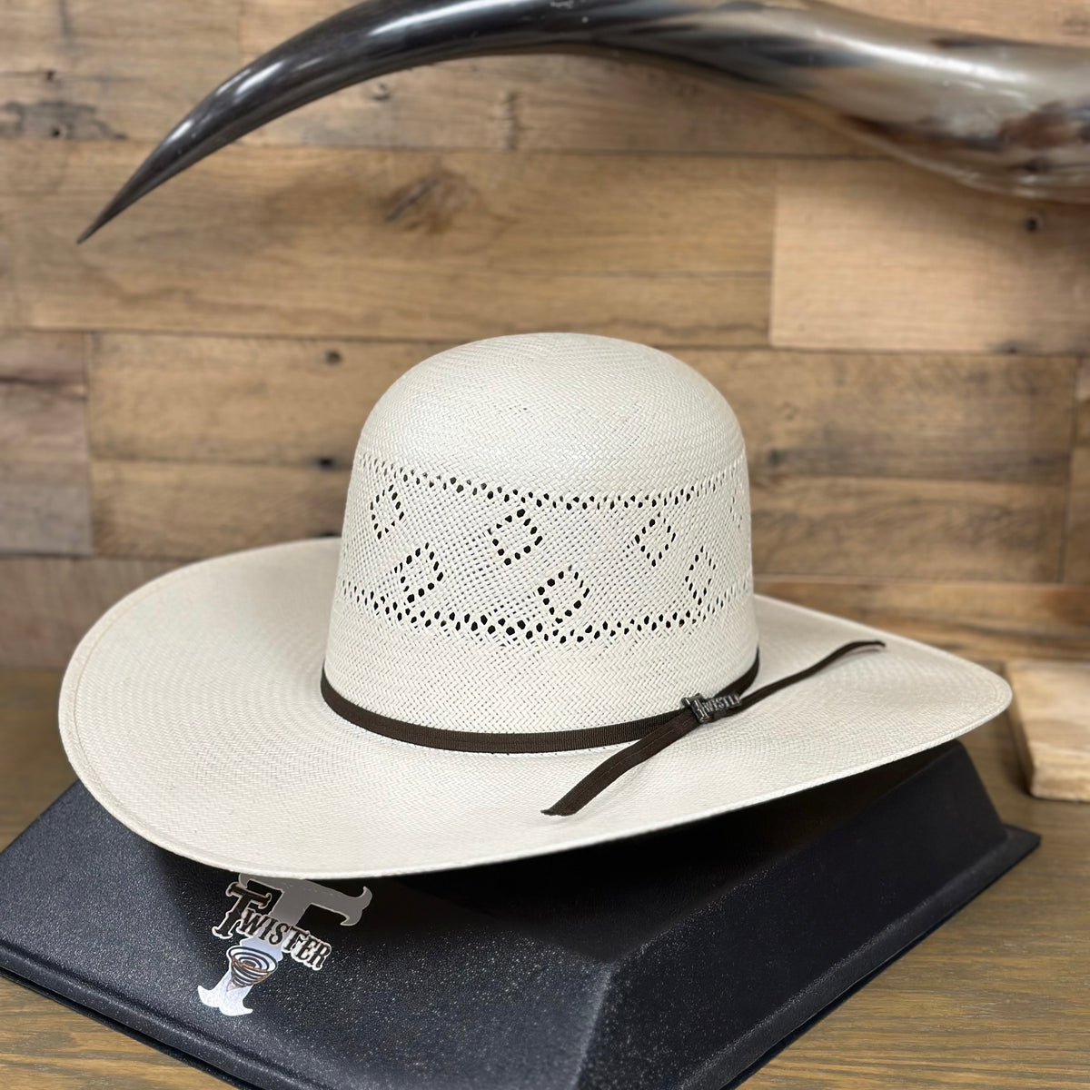 Twister 30X  Shantung Straw Open Crown Hat in Ivory