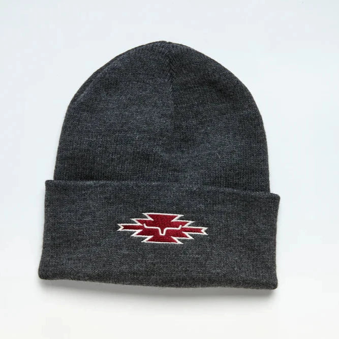 Kimes Ranch Aztec Logo Beanie in Charcoal Heather