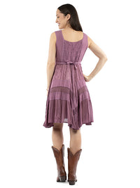 Scully Honey Creek Women's Sleeveless Embroidered Sundress in Dusk Purple