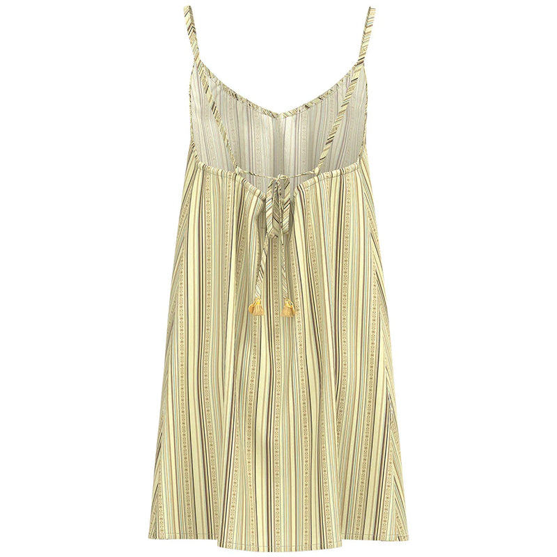 Hooey Women's Paraiso Spaghetti Strap Dress in Cream/Stripe