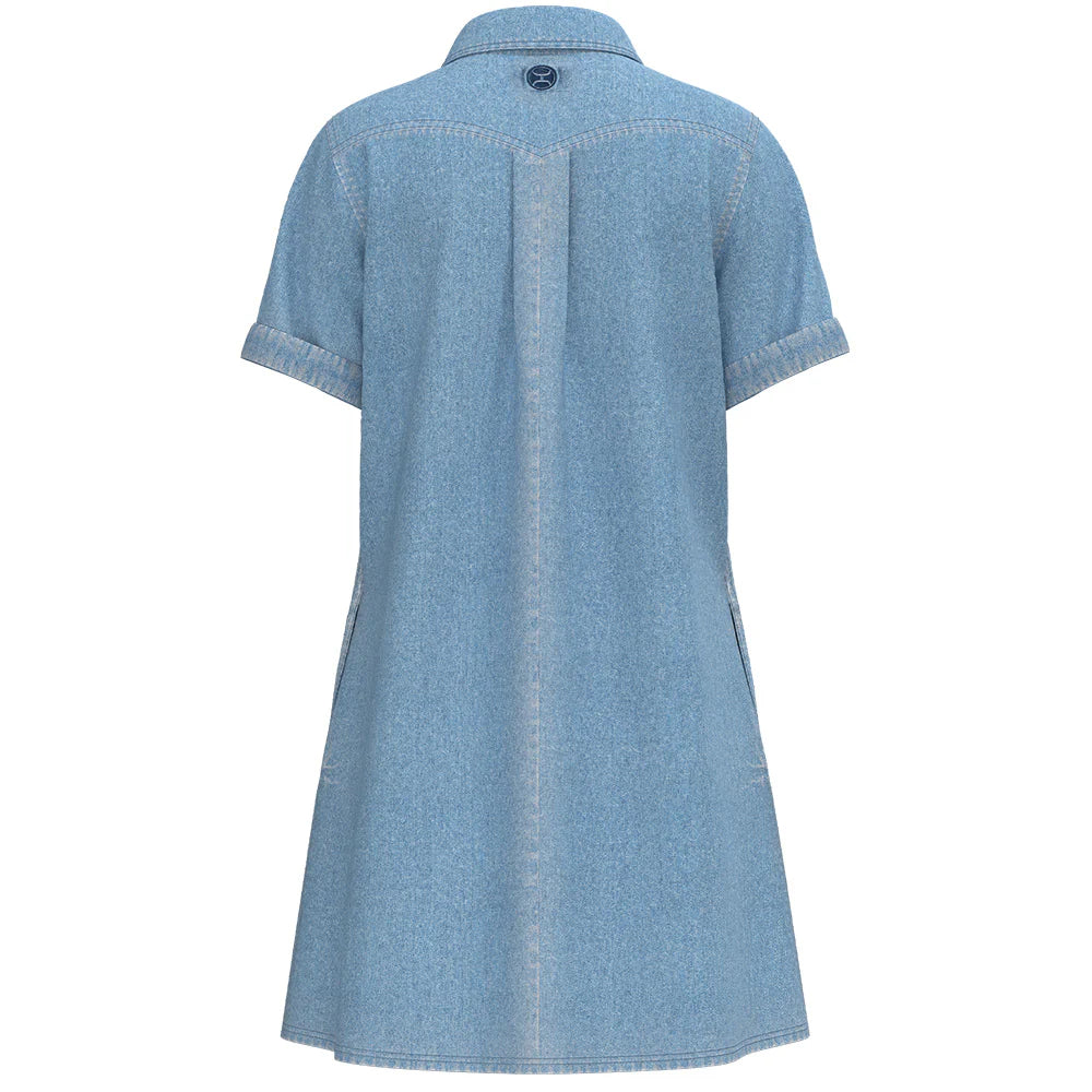 Hooey Women's Denali Denim Chambray Dress in Denim Blue
