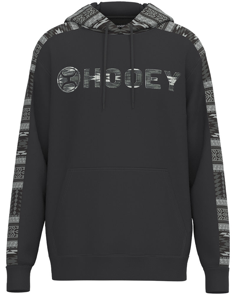 Hooey Men's "Canyon" Logo Hoodie in Black with Aztec Pattern