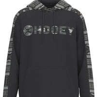 Hooey Men's "Canyon" Logo Hoodie in Black with Aztec Pattern