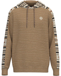 Hooey Men's "Canyon" Hoodie in Light Brown with Aztec Pattern