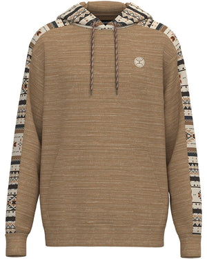 Hooey Men's "Canyon" Hoodie in Light Brown with Aztec Pattern