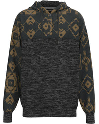 Hooey Men's "Jimmy" Hoodie in Black with Aztec Pattern