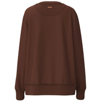 Hooey Women's L/S "Stallion" Circle Logo Crewneck in Brown Out