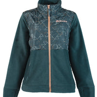 Hooey Women's Tech Fleece Jacket in Teal Aztec