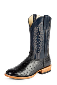 Horse Power Top Hand Black Full Quill Roper Toe Boot