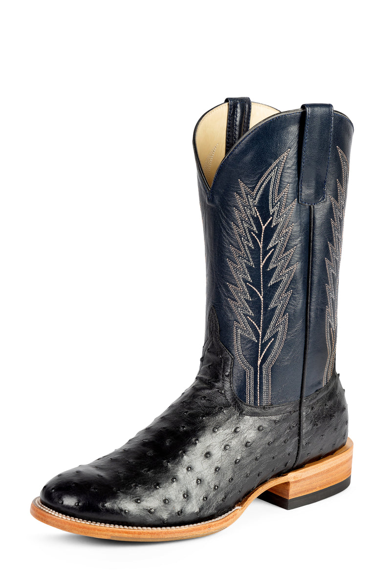 Horse Power Top Hand Black Full Quill Roper Toe Boot