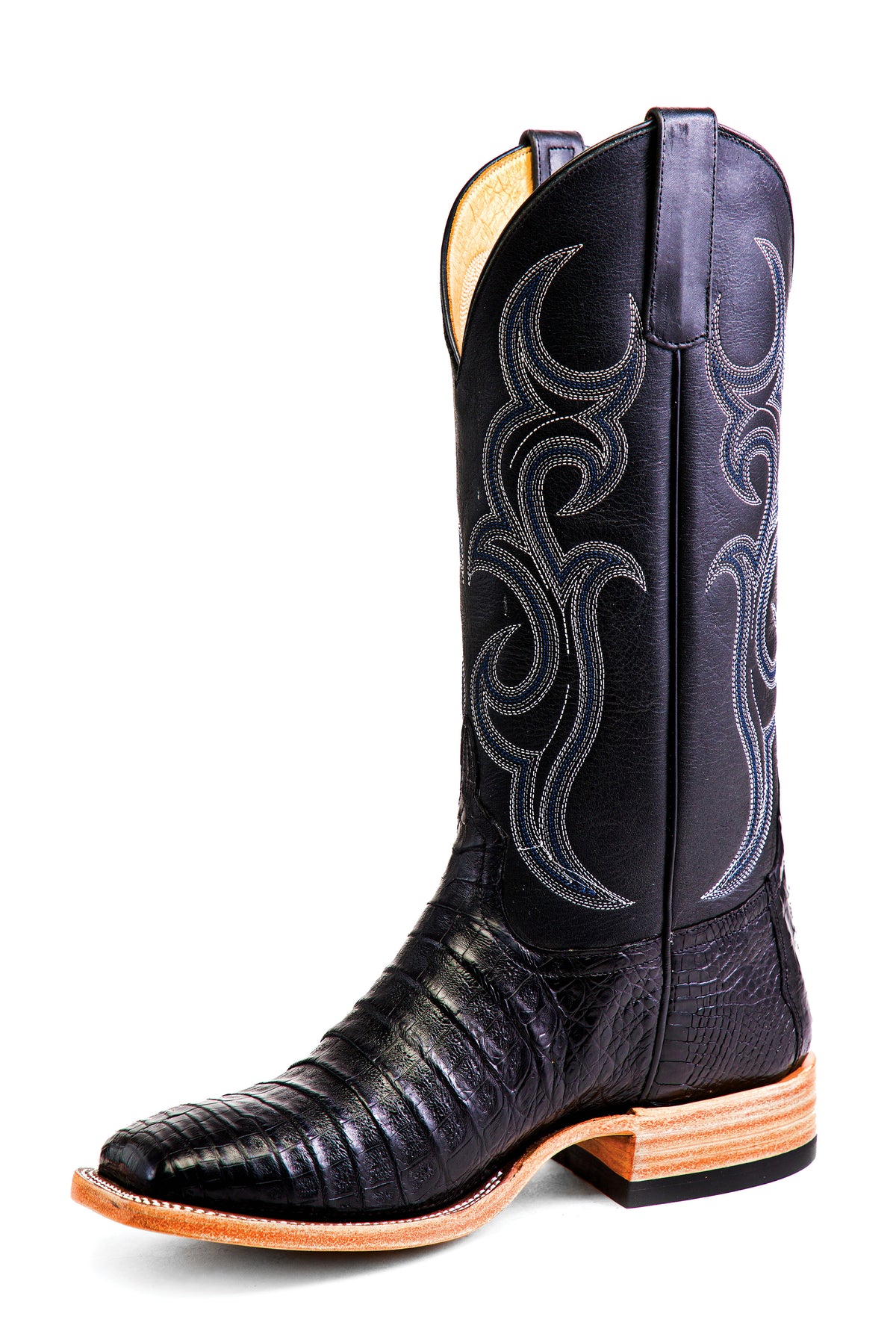 Horse Power Men's Black Caiman Belly Western Boot