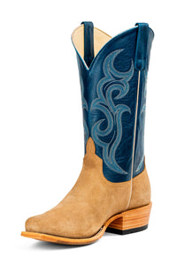Horse Power Top Hand Tan Crazy Rough Out Cutter Toe Western Boot