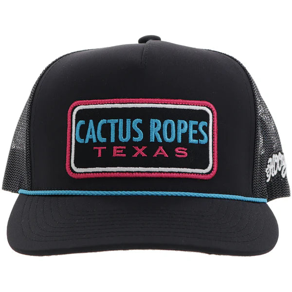 Hooey "Cactus Ropes Texas" Rope Trucker Hat in Black