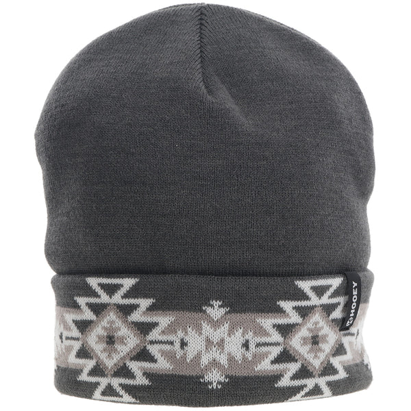 Hooey Aztec Beanie in Grey & White