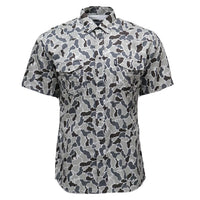 Hooey Men's Sol S/S Western Pearl Snap Shirt in Grey Critter Camo