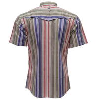 Hooey Men's Maverick Short Sleeve Western Button Up in Tan/Multi-Stripes