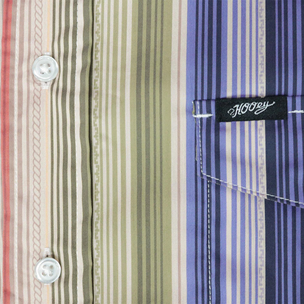 Hooey Men's Maverick Short Sleeve Western Button Up in Tan/Multi-Stripes