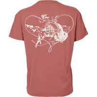 Hooey Women's S/S Buffalo Heart Graphic Tee in Light Mahogany