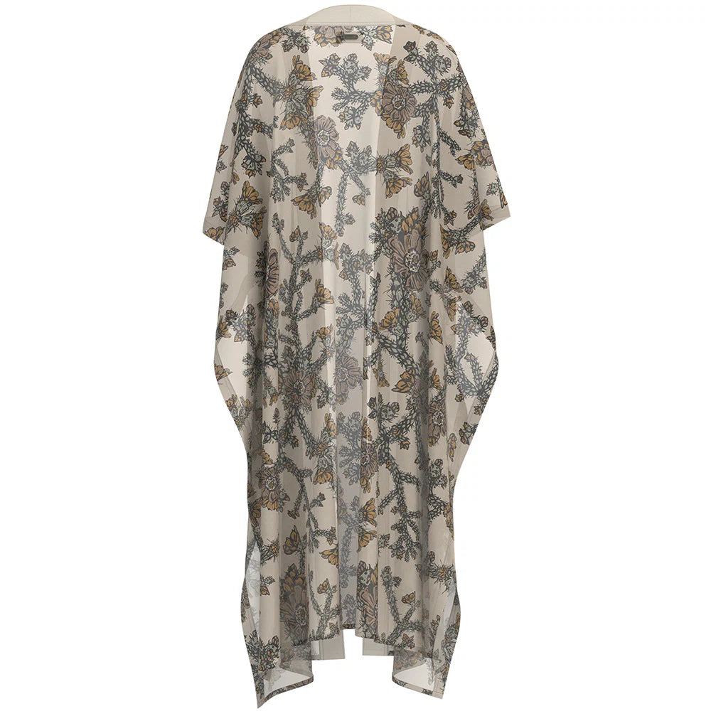 Hooey Women's Kimono in Cream/Grey Print