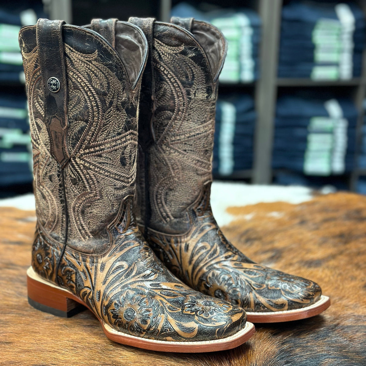 Tanner Mark Men's Hand Tooled Western Boot