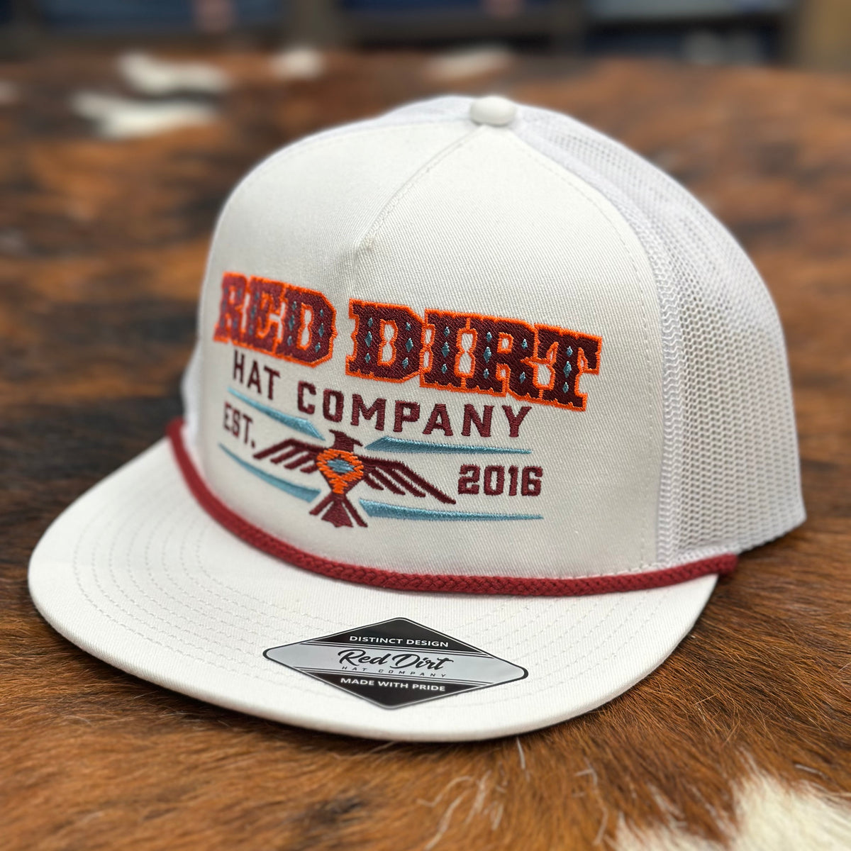 Red Dirt Hat Co. "Aztec Thunderbird" Rope Hat in White