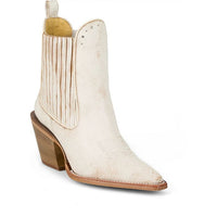 Justin Women's Hart 6" Snip Toe Leather Bootie in Vintage Ivory