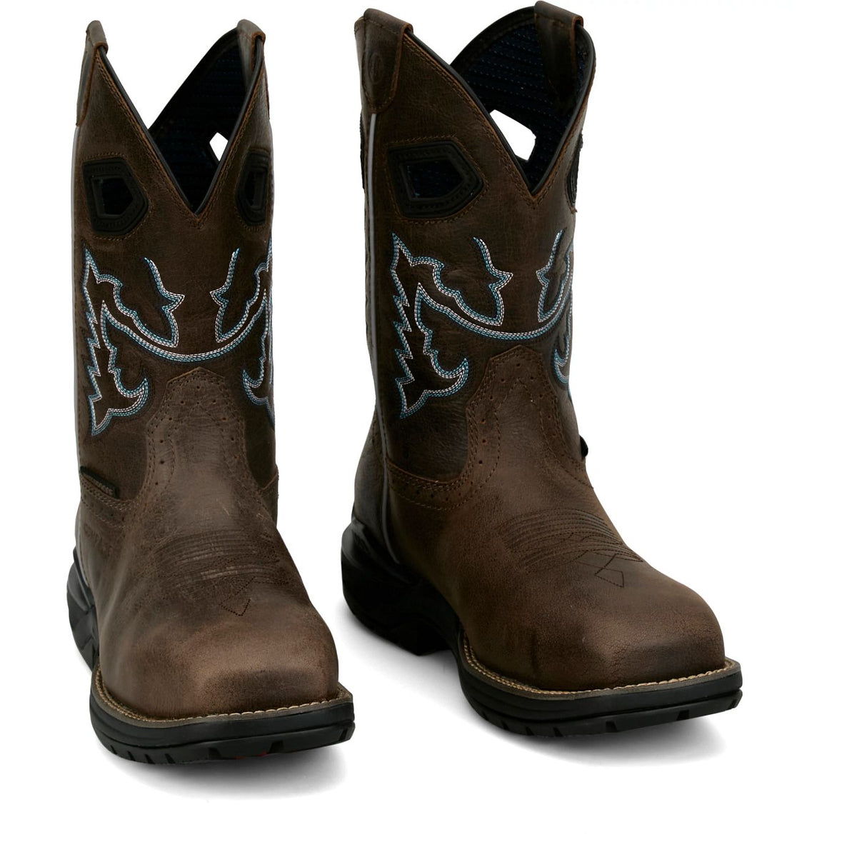 Justin Men's Apprentice 11" Square Toe Nano Composite Work Boot in Brown Water Buffalo