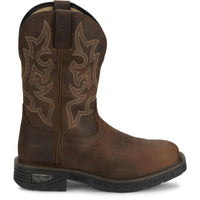 Justin Men's Rigman 11" Square Toe Nano Composite Work Boot in Brown Cowhide