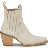 Justin Women's Hart 6" Snip Toe Leather Bootie in Vintage Ivory