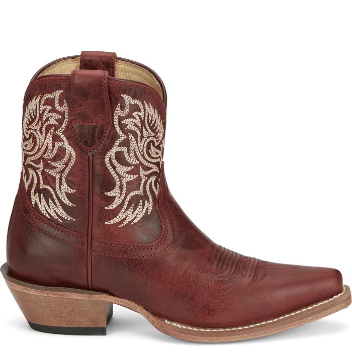 Justin Women's Isabella Western Bootie in Ruby Red