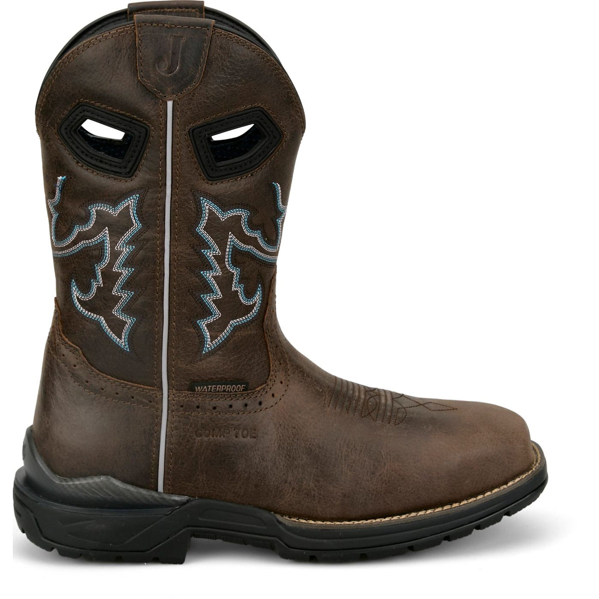 Justin Men's Apprentice 11" Square Toe Nano Composite Work Boot in Brown Water Buffalo
