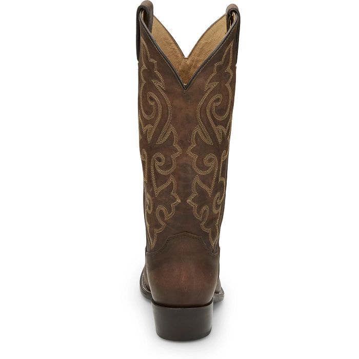 Justin Men's Buck Round Toe Western Boot in Bay Apache Cowhide