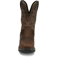 Justin Men's Rigman 11" Square Toe Nano Composite Work Boot in Brown Cowhide