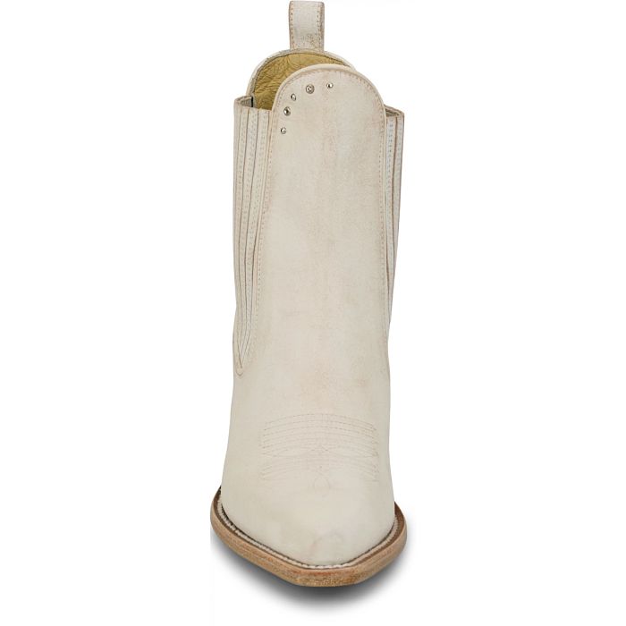 Justin Women's Hart 6" Snip Toe Leather Bootie in Vintage Ivory