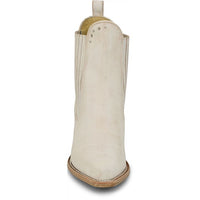Justin Women's Hart 6" Snip Toe Leather Bootie in Vintage Ivory