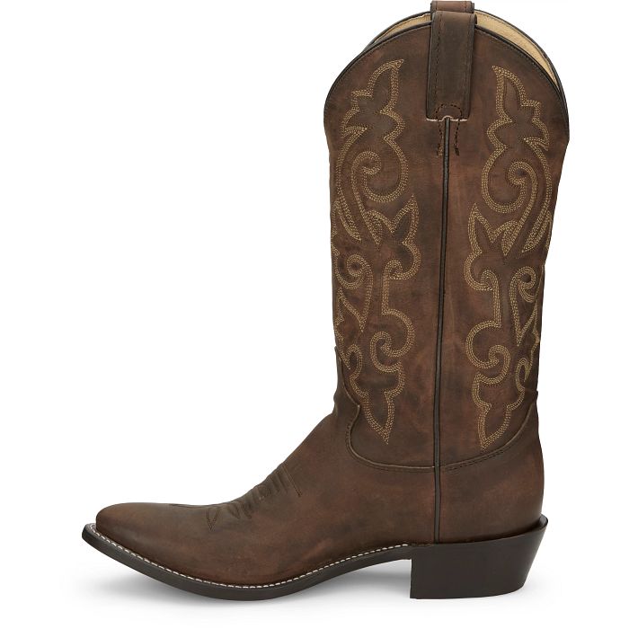 Justin Men's Buck Round Toe Western Boot in Bay Apache Cowhide