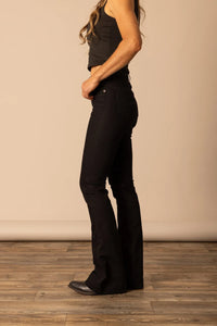 Kimes Ranch Women's Jennifer Ultra High Rise Flare Jean in Black