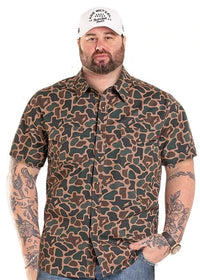 Rock & Roll Denim Men's S/S TEK Western x Koe Wetzel Camo Snap Shirt in Tan