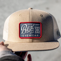 BEX Wyatt Flat Bill Classic Hat in Sand/Denim