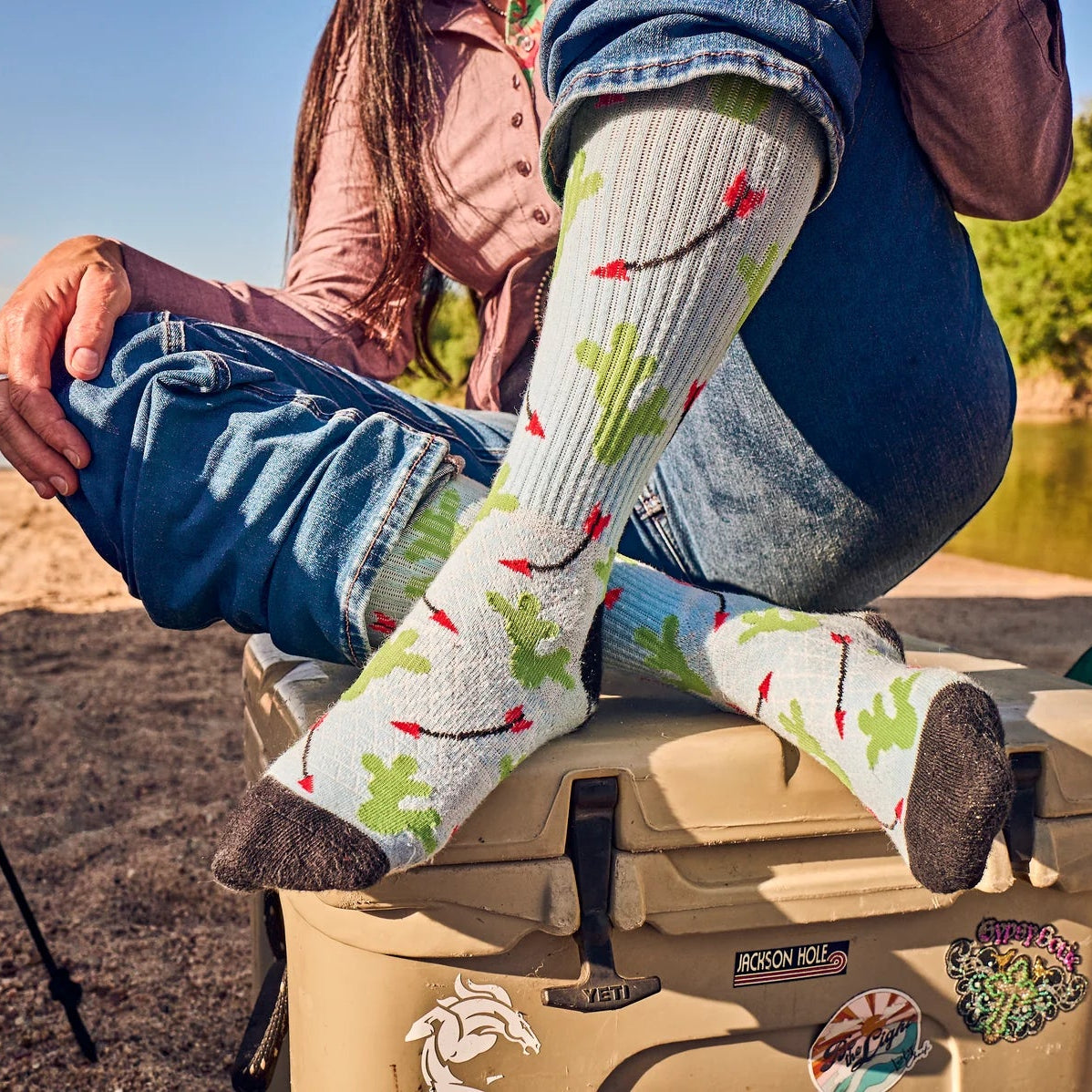 Lucky Chuck Women's Cowboy Compass Performance Boot Socks